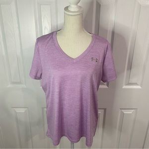 UNDER ARMOUR Lavender V-Neck Loose/Heatgear Top